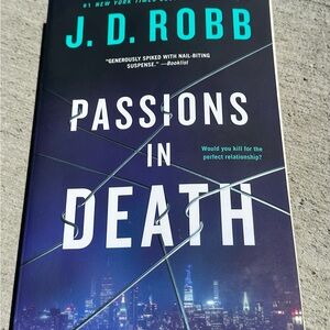 J.D. Robb "Passions in Death" Hardcover Book - Navy & Teal Cover